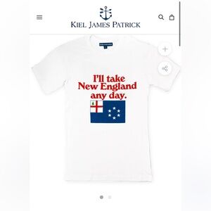 Kiel James Patrick White Tee with New England Graphic